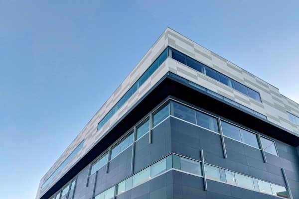 Renovated glass and steel commercial building